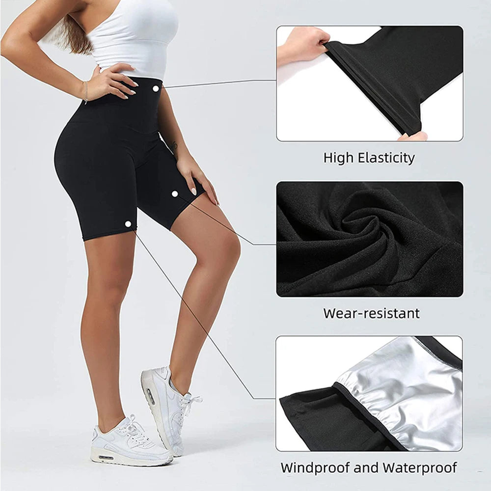 Sauna Sweat Pants for Women High Waist Slimming Shorts Compression Thermo Workout Fitness Thighs Body Shaper