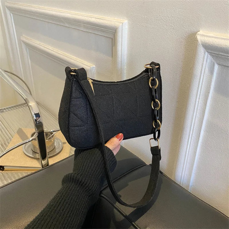 Women Small Square Bag Сумка Женская Simple and Versatile Casual Handbag Fashion Popular Felt One Shoulder Messenger Bags Purse