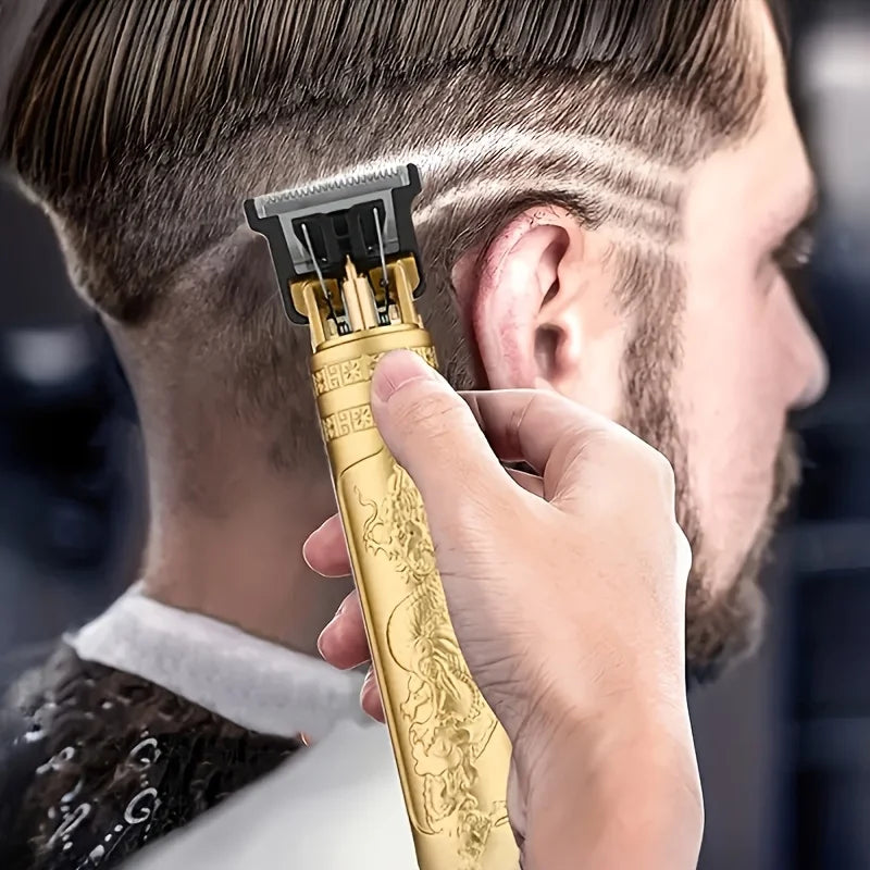 2025 T9 HairClipper Beard Shaving Body Hair Trimmer Clippers Electric Machine Men Haircut Machine 0mm Barber ShaverDragon Carved