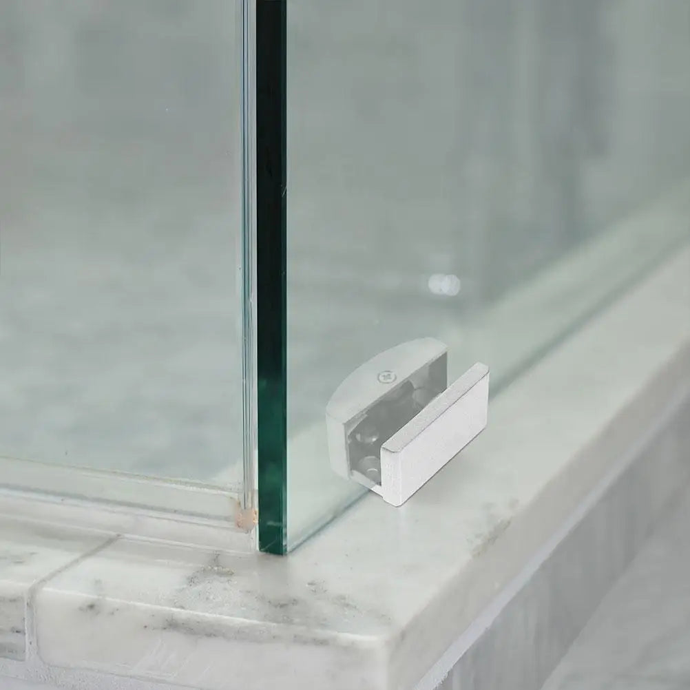 2Pcs Bottom Mount Door Guide Glass Door Stops Sliding Door Guides Shower Door Replacement Parts Hardware Track Bathrooms Bedroom