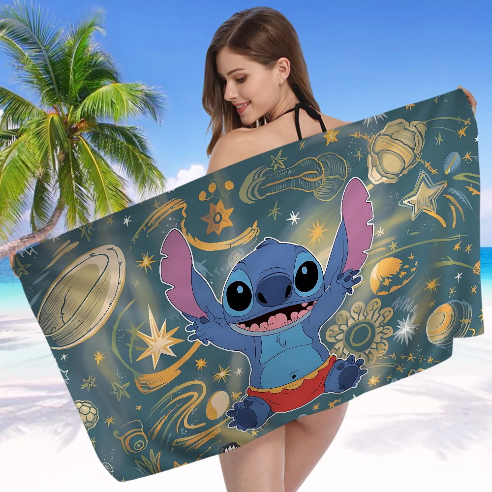 Fashion S-StitchS-S Bath Towel Microfiber Soft Water Absorbing Breathable For Girl Kids Decorative Cartoon Beach Towel