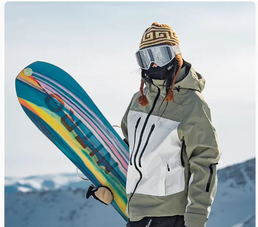 John Snow Men and Women's Winter Waterproof Warm Ski Jacket Professional Breathable Mountaineering Jacket Outdoor Snow Coat
