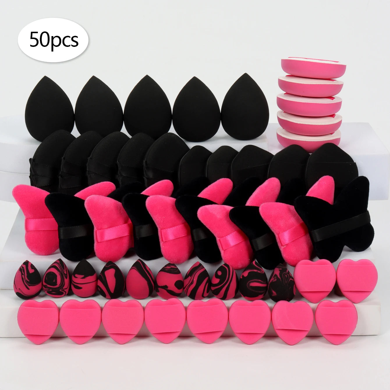 10/20/30/40/50-Piece Set of Multifunctional Makeup Tools, Expands When Exposed to Water, Suitable for All Skin Types