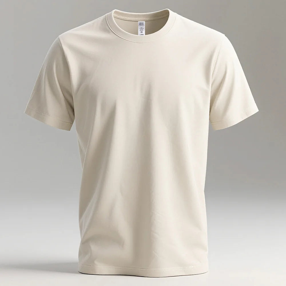 100% Pure Cotton Mens Tee Shirts High Qualty Man Round Neck Base T Shirts Summer Breathable Tops Oversized Unisex Basic T-shirt