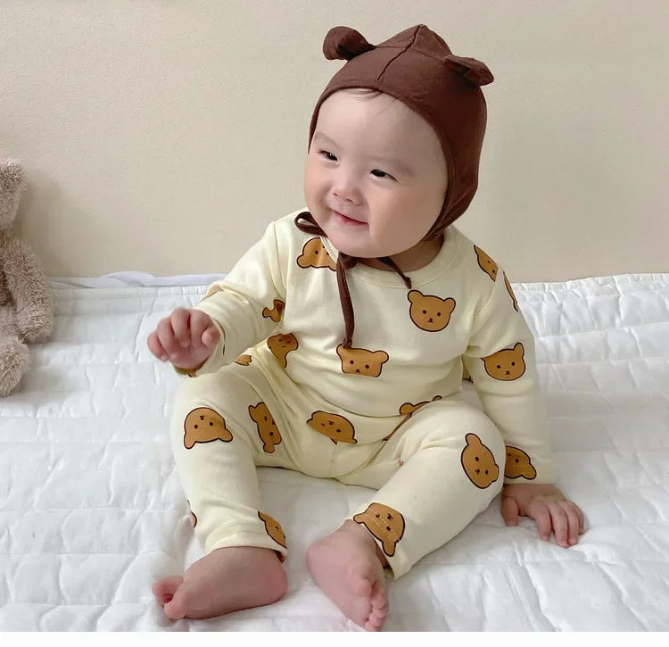 Baby Clothes 2pcs Sets Autumn  Winter Baby Pajama Set Bottom Underwear Two-piece Set Cotton Baby Boy Long Sleeves Outfit
