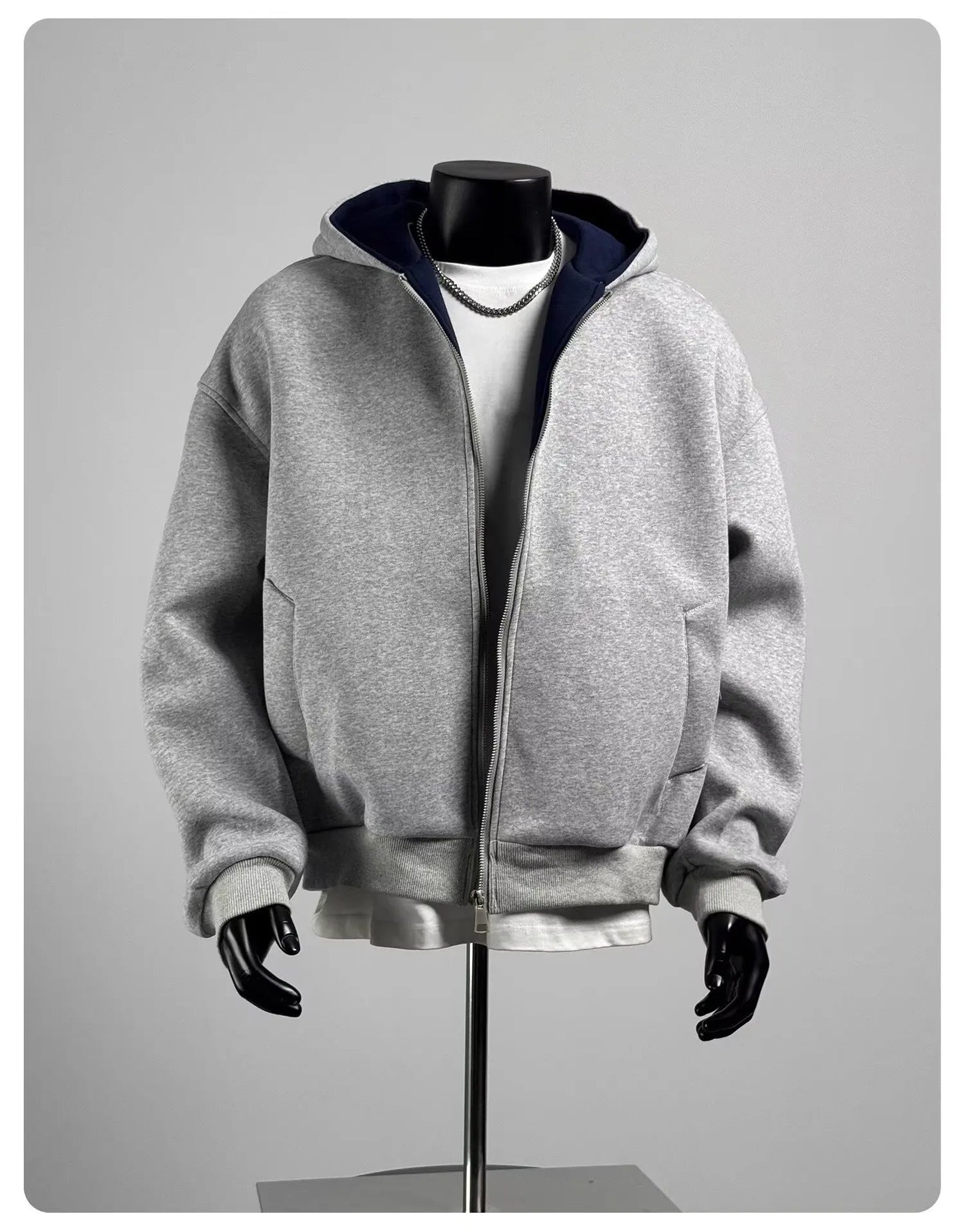 New Cotton Zip Hoodies & Sweatshirts for Men Autumn Black Grey Loose Hoodie Spring Long-sleeved Top Men Oversized Hoodie 2025