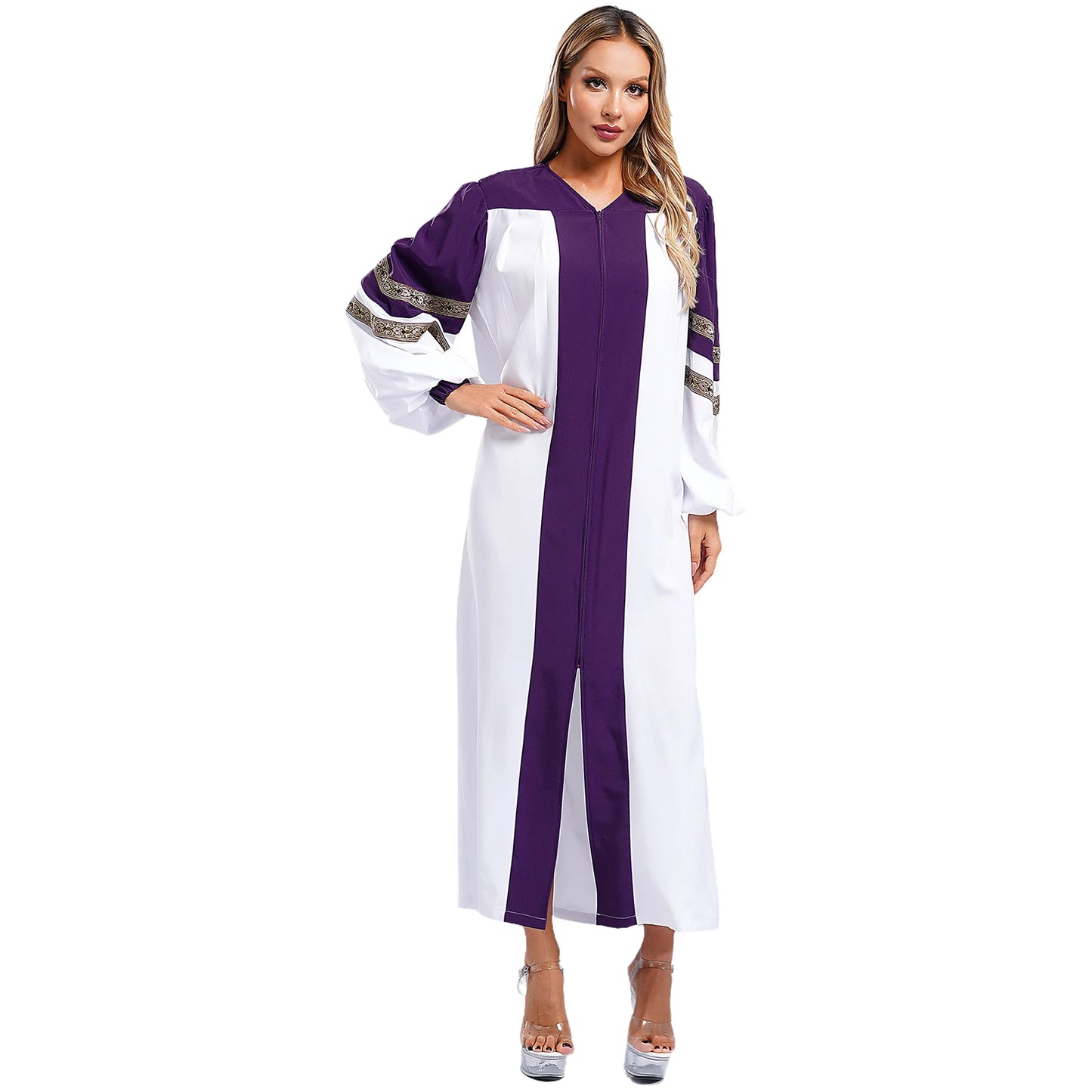 Womens Church Clergy Loose Choir Robe Dress Priest Preacher Dresses Baptism Confirmation Officiant Costume Praise Worship Dress