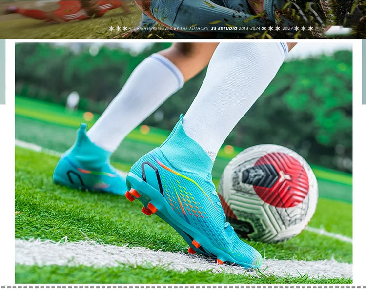 Football Shoes Men X2308 White TF/FG Original Professional Youth Anti-slip Indoor Fast Soccer Outdoor Training Football Sneaker
