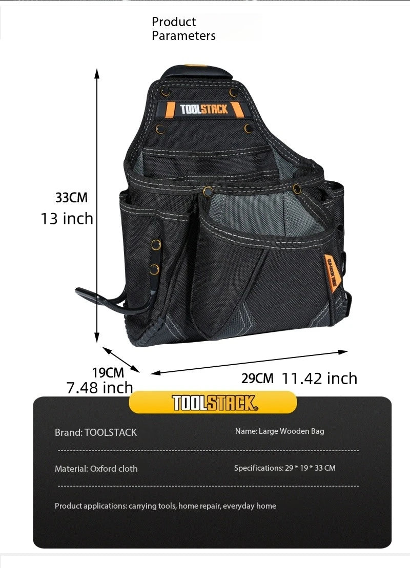 TOOLSTACK TSK-02 Framer Pouch Double -Pocket Multifunctional Tool Waist Bag Durable Bags Carpenters Pouch Tools Package Bag Work