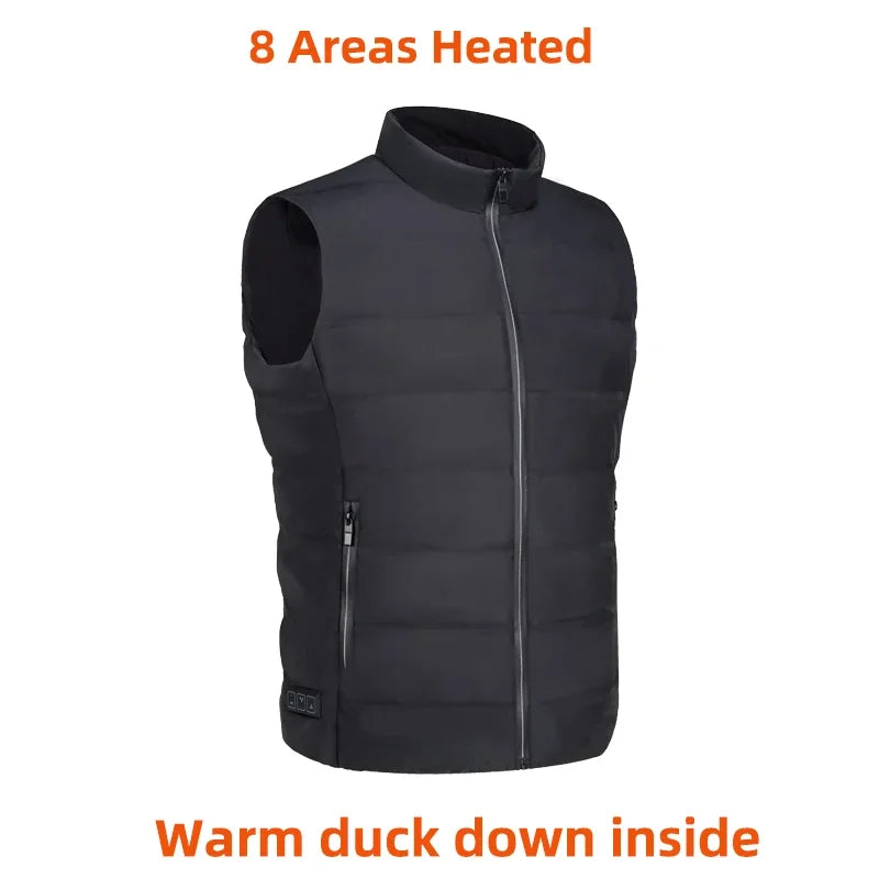 2024 Winter Mens Thermal Clothing Electrical Cotton Heated Vests USB Heating Down Jacket Warm Sleeveless Women Fishing Hunting