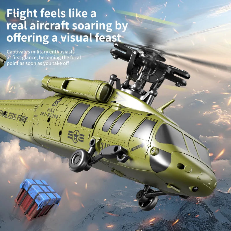 New Rc Plane 6ch Brushless Flying  Aerobatic  Helicopter Air Pressure High Optical Flow Positioning RTF Model Airplane Boy'S To