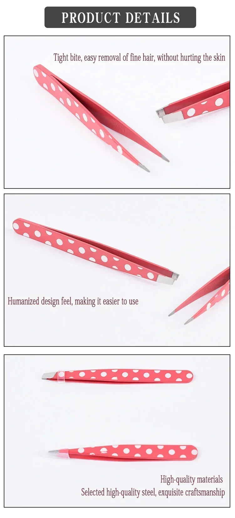 Mini Hair removal tweezers Stainless steel eyebrow Shaper Facial Hair remover Powder Point Flat tip Tilt face makeup Beauty tool
