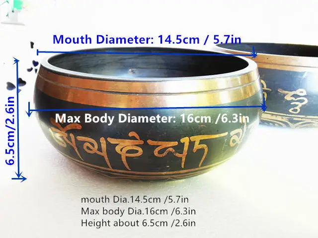 Yoga Healing Meditation Musical Instruments Tibetan Singing Bowl Five Buddhas Brass 10cm 14cm 17cm