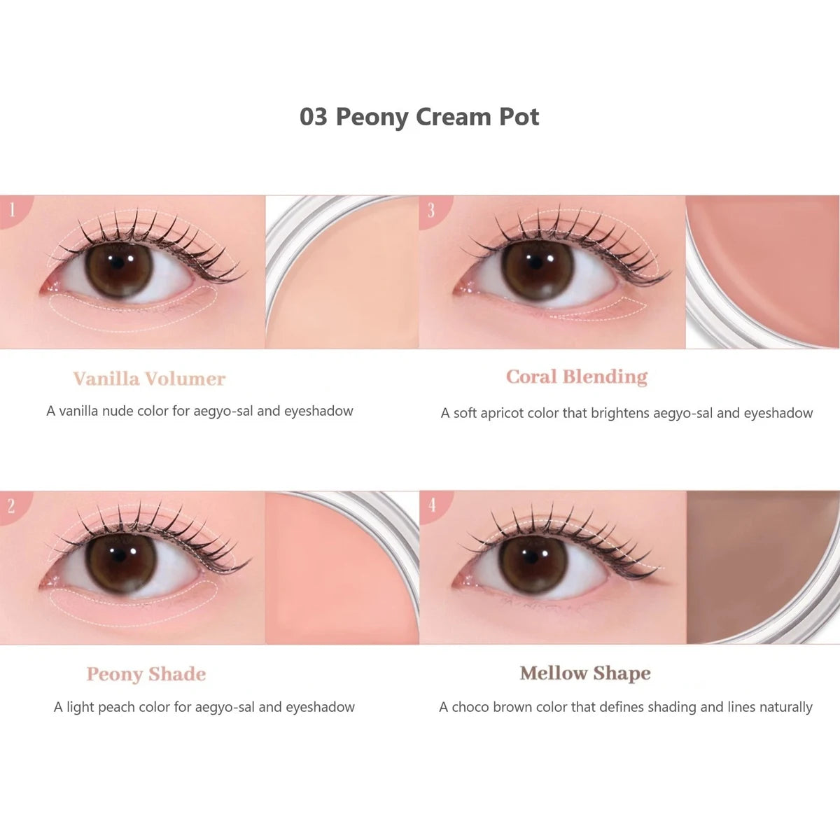 rom&nd HANALL EYEPOT LINER,Silky Creamy Texture,Long-Lasting&Pigmented,Four-in-One Design,Natural Daily,K-Beauty,Korean Makeup