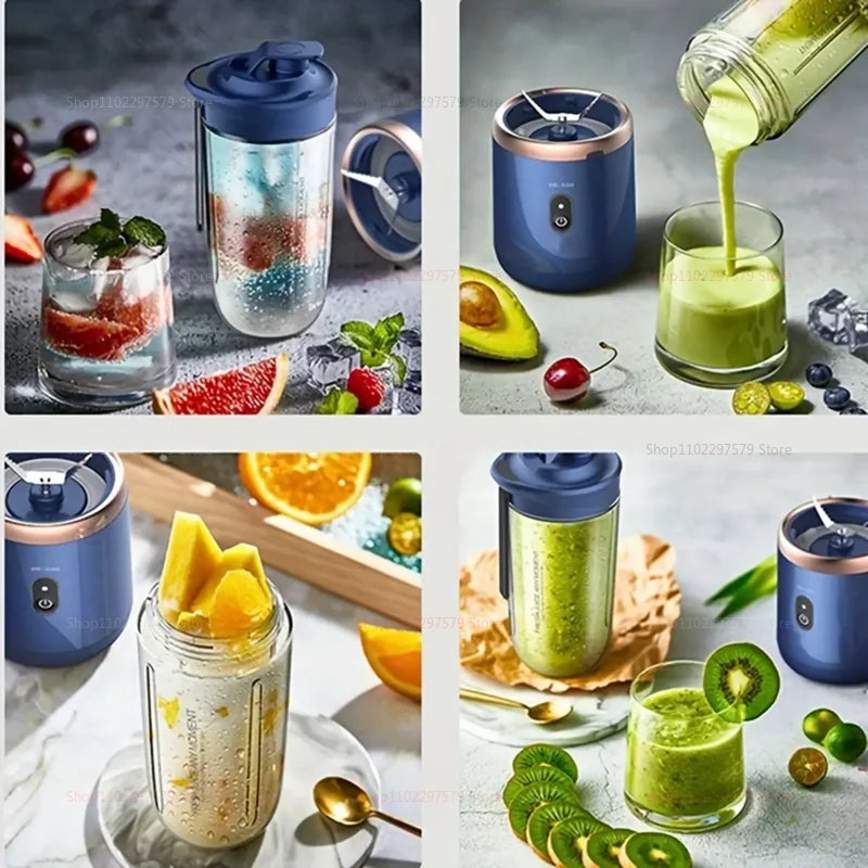 40W Portable Blender Cup with Sharp Blades 1500mAh Battery Double Cups Juicer for Smoothie Juice Shakes Travel Picnic Home Use