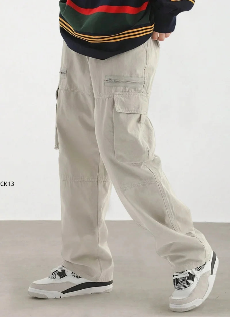 Men's workwear pants, summer and spring cotton workwear, new casual hiking and jogging pants, sports pants, men's autumn pants