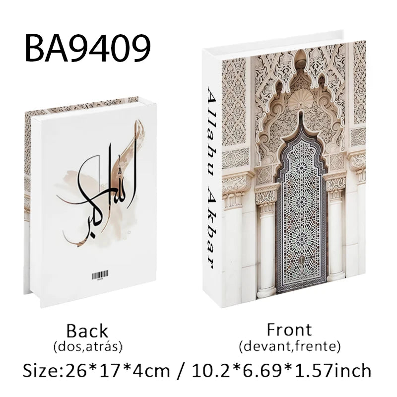 Islamic Luxury Fake Book Decorative Books Storage Box Coffee Table Interior Decoration Kaaba Mosque Muslims Bedroom Home Decor