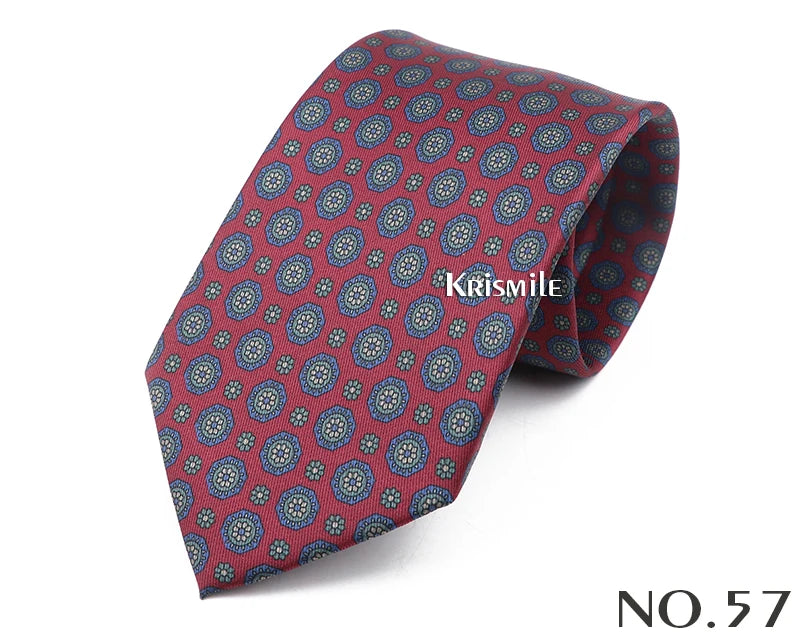 New Design Bohemian Style Necktie For Men Silk Touch Soft Blue Red Yellow Necktie Fit Wedding Party Business Office Accessory