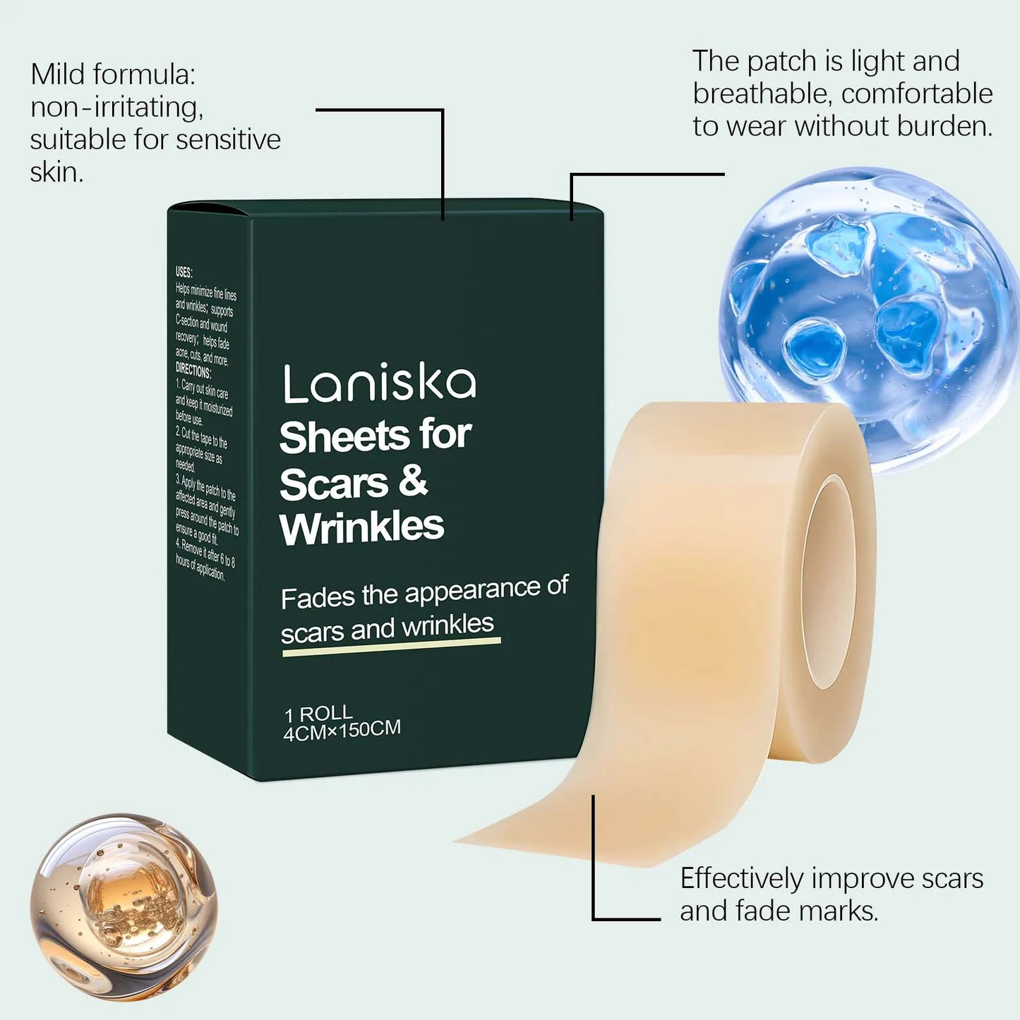 Silicone Skin Scar Care Patch Smooth Skin Gentle and Skin-Friendly Reduces Fine Lines and Wrinkles Nourishing Skin Care Patch