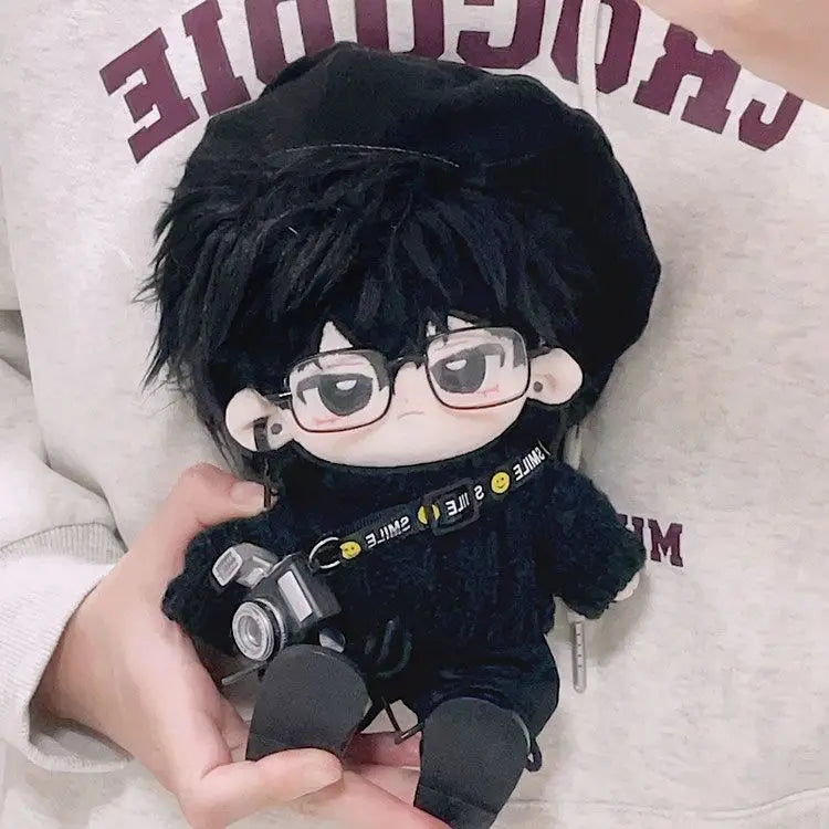 20cm baby clothes black beret black sweater set autumn and winter cool cotton doll clothes fat body can wear