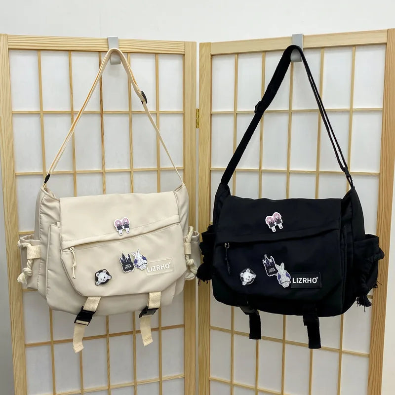 Return To School Nylon Shoulder Bag, Large Capacity Crossbody Bags for Teen Girls Men Harajuku Messenger Bag Student School Bags