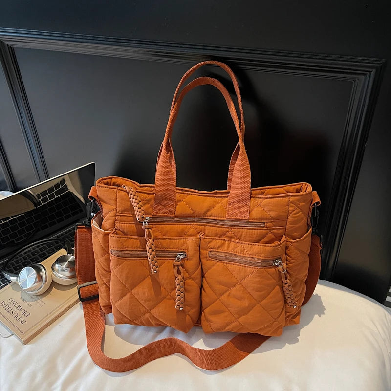 Large capacity Tote Bags for Women Shoulder Side Bag Fashion Space cotton Shopping Bags Multi-pocket Messenger Bag Lady Handbags
