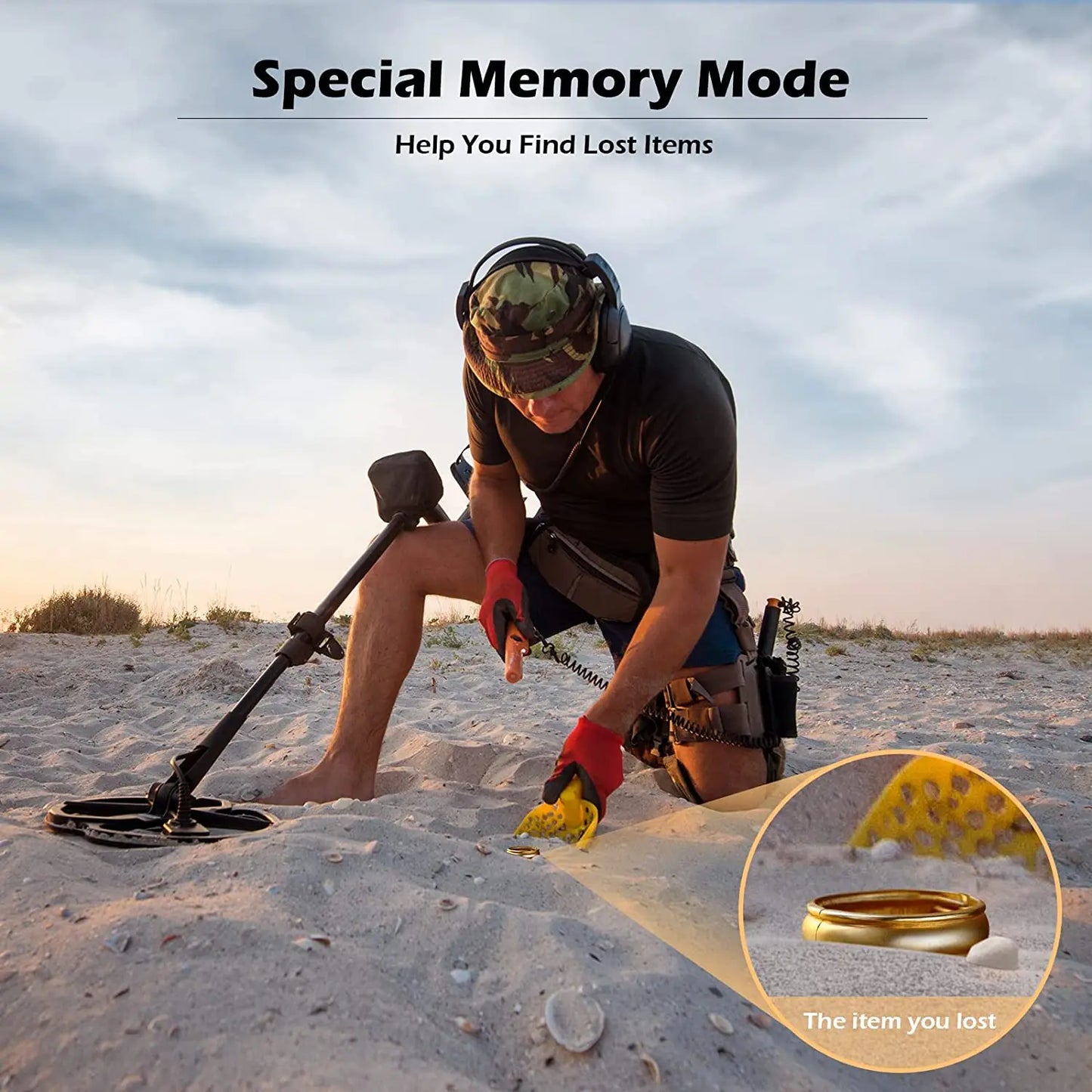 Metal Detector Underground Professional Depth Search Finder Gold Detector Treasure Detecting Pinpointer Waterproof Coil
