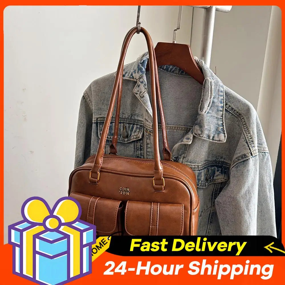 Ladies Large-Capacity Tote Bag Women Vintage Retro Chic Handbags Girl Shopping Shoulder Bag Women's Purses Top Handle Bags