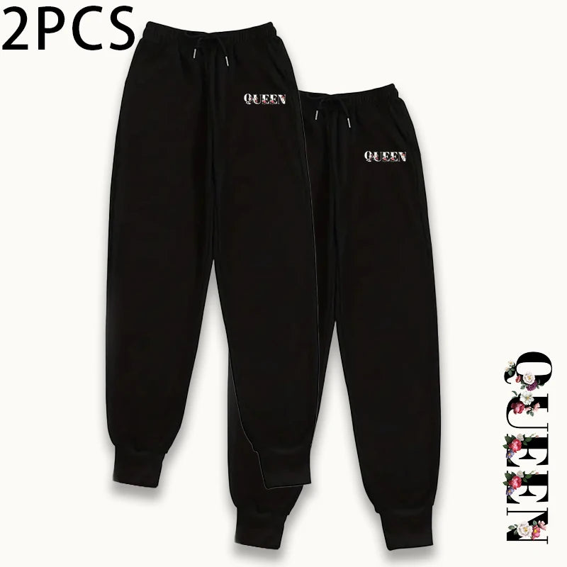 Womens Jogging Pants 2 Piece Set High Waist Sweatpants Fall Winter Lounge Wear Comfort Fit Yoga Casual Trousers 2packs Bottoms