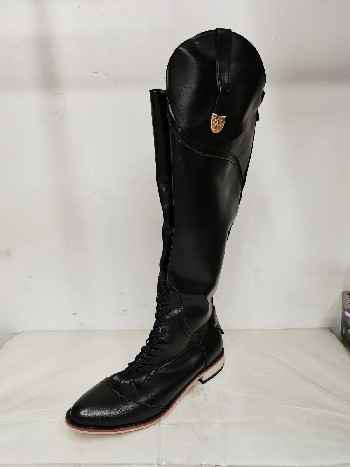 Equestrian Boots Genuine Leather Professional Horse Riding Sports Training High Top Knight Boots Wear-Resistant Competition