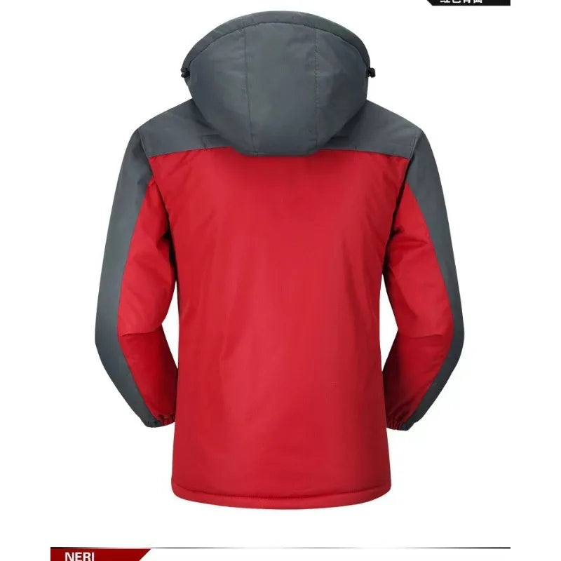 Winter Men Cotton Padded Jacket Outdoor Work Parka Coat Casual Thick Warm Outdoor Hiking Camping Ski Coats Windproof Jacket
