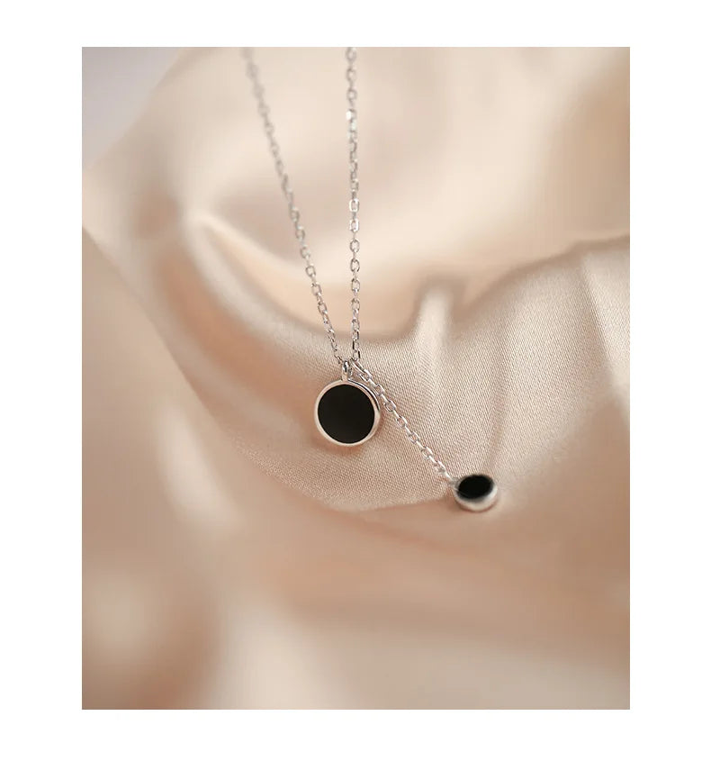 Popular 925 Sterling Silver Fashion Round Necklace For Women Fine Jewelry Wedding Party Birthday Gift