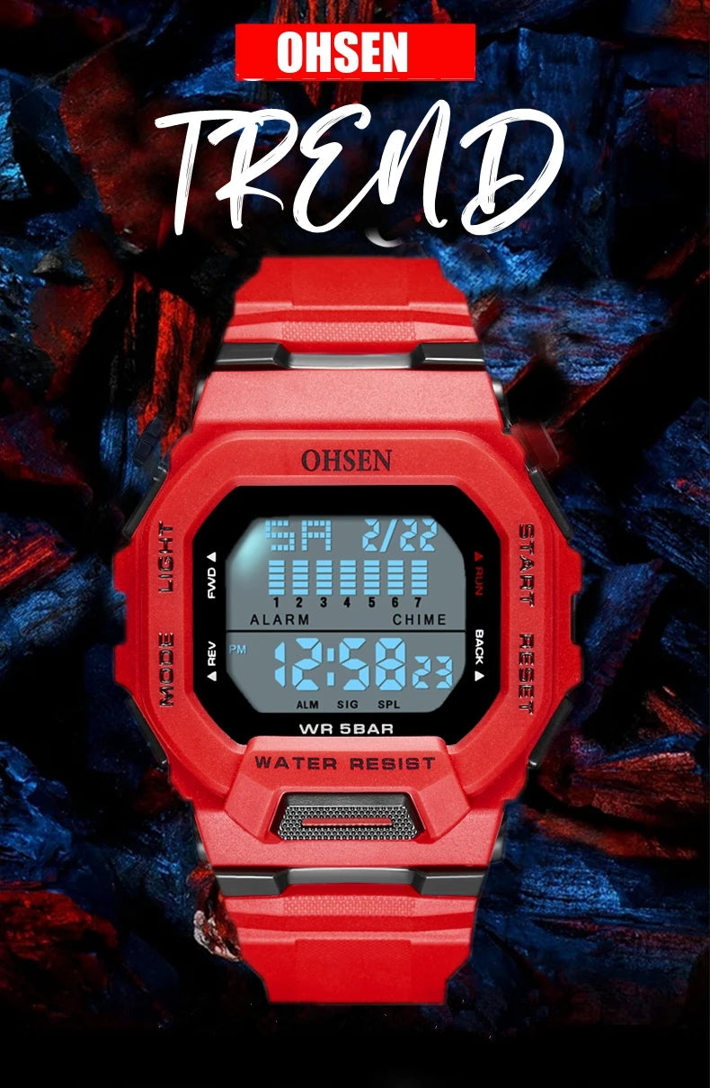 Outdoor Sport Watch for Men G Style Digital Mens Watches 50M Waterproof Green Hombre Male Tactical Electronic Wristwatch Gifts