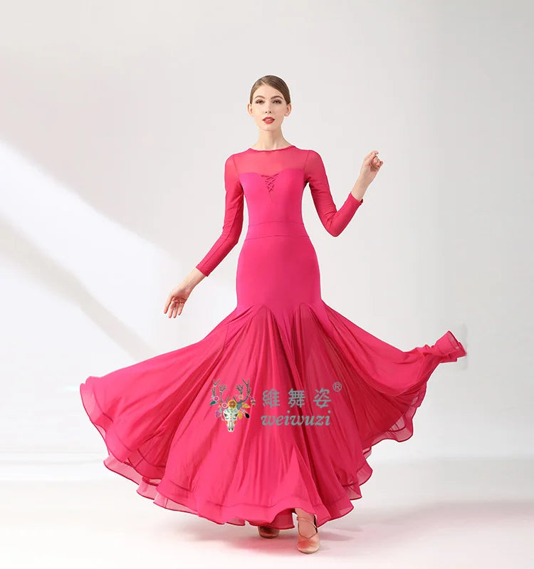 Ballroom Dance Performance Dresses Women Simple Style Waltz Dancing Wear Adult Elegant Ballroom Competition Social Dancing Dress