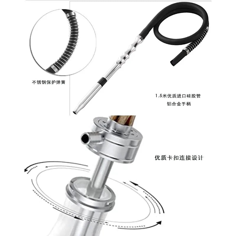 Arabian Shisha 8-hole Outlet Aluminum Alloy Hookah Set Smoking Set