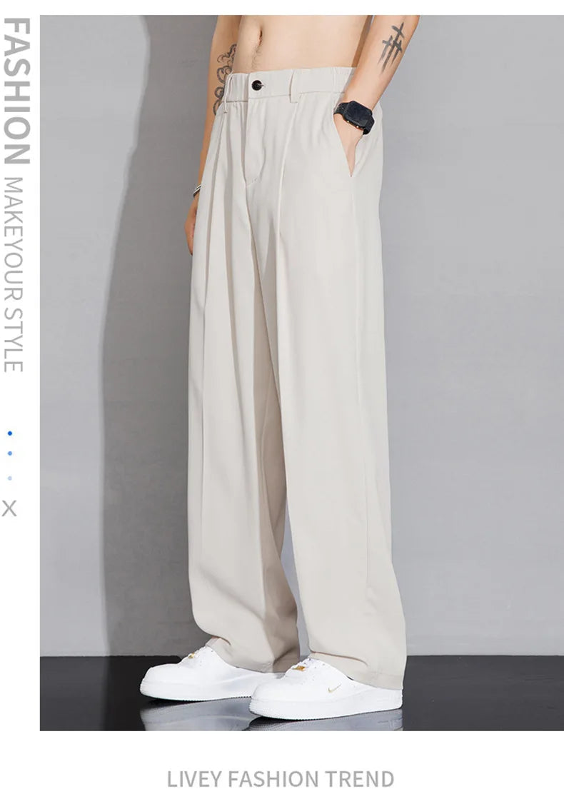 New Outdoor Pants Loose Straight Leg Pants Casual Pants Spring And Summer Ice Silk Pants Work Clothes Sports Men's Sports Pants
