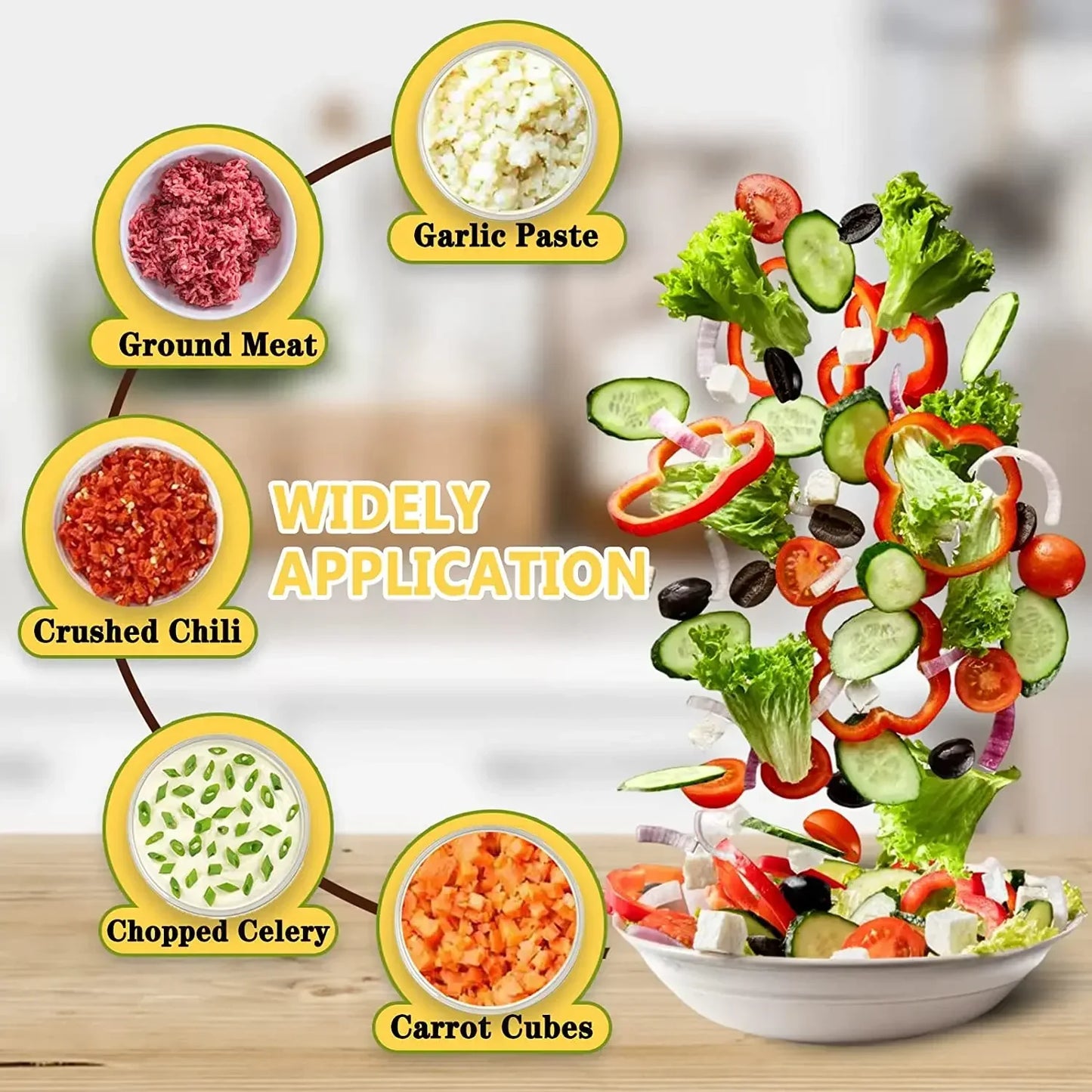 Meat grinder handheld wireless electric garlic grinder, food chopper, 4-in-1 electric vegetable cutter set