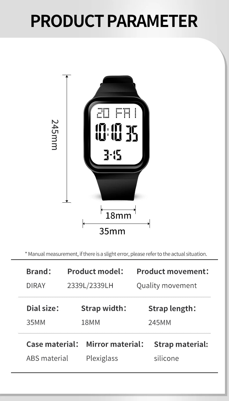 Watch For Men Sports High School Students Trendy Couple Watch Waterproof Alarm Clock Multi Functional Women's Electronic Watches