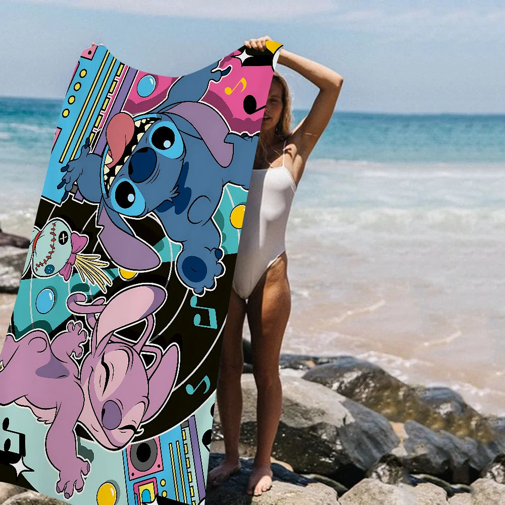 Fashion S-StitchS-S Bath Towel Microfiber Soft Water Absorbing Breathable For Girl Kids Decorative Cartoon Beach Towel