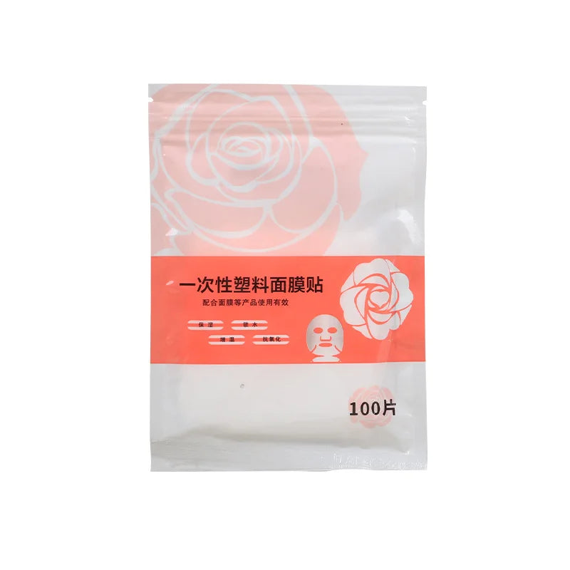 Face Plastic Film Full Face Cleaners Mask Neck Stickers 100Pcs Disposable Paper Transparent PE Masks Wraps Facial Beauty Healthy