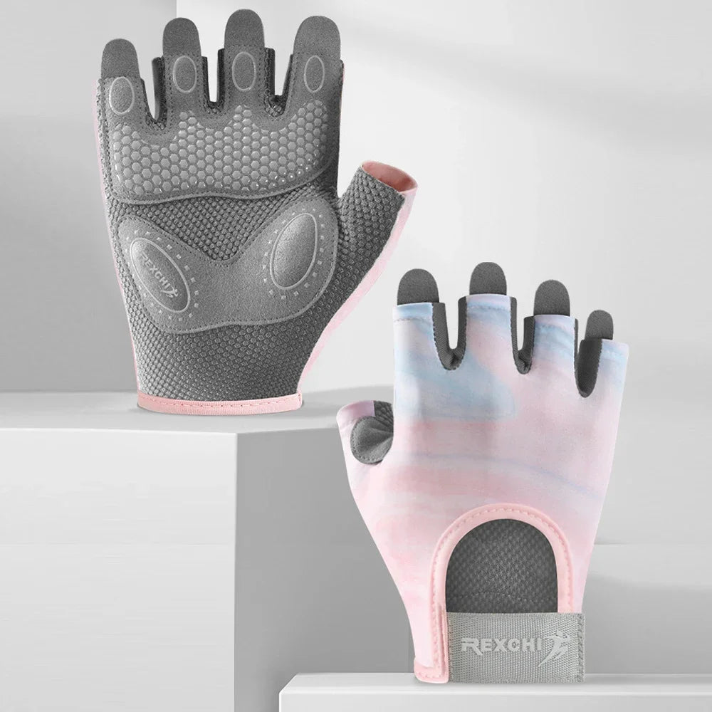 1 Pair Gym Body Building Training Fitness Gloves Sports Weight Lifting Exercise Slip-Resistant Gloves for Women Men Yoga Gloves