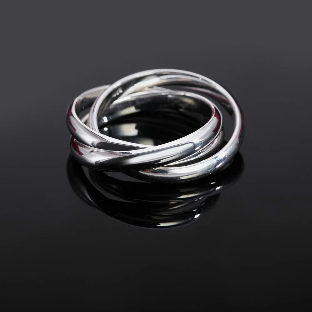 925 Sterling Silver Three Round Woman Rings Fine Jewelry Wholesale Trending Products Offers With ALIZERO Jewellery