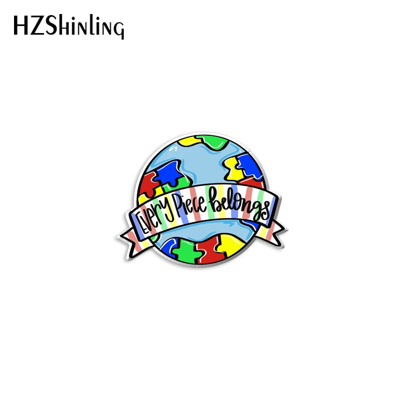 2023 New Autism Awareness With Heart Acrylic Lapel Pin Epoxy Butterfly Clasp Pin Handmade Butterfly Brooch