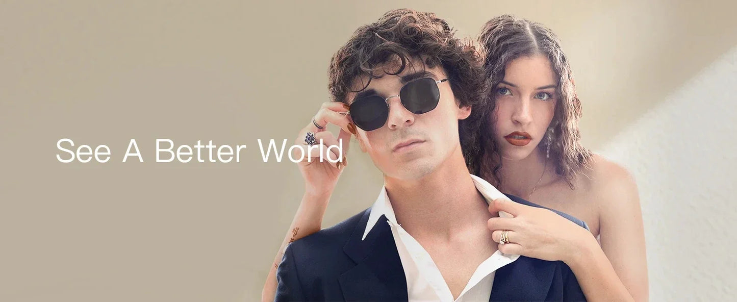 ZENOTTIC Trendy Polarized Prescription Sunglasses Hexagonal Progressive Sun Glasses For Men Women UV400 Protection Shades