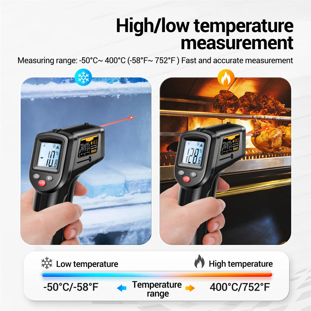 Digital Infrared Thermometer Non-contact Thermometer Industrial Precision Laser Temperature Meter Pyrometer Instrument Tool