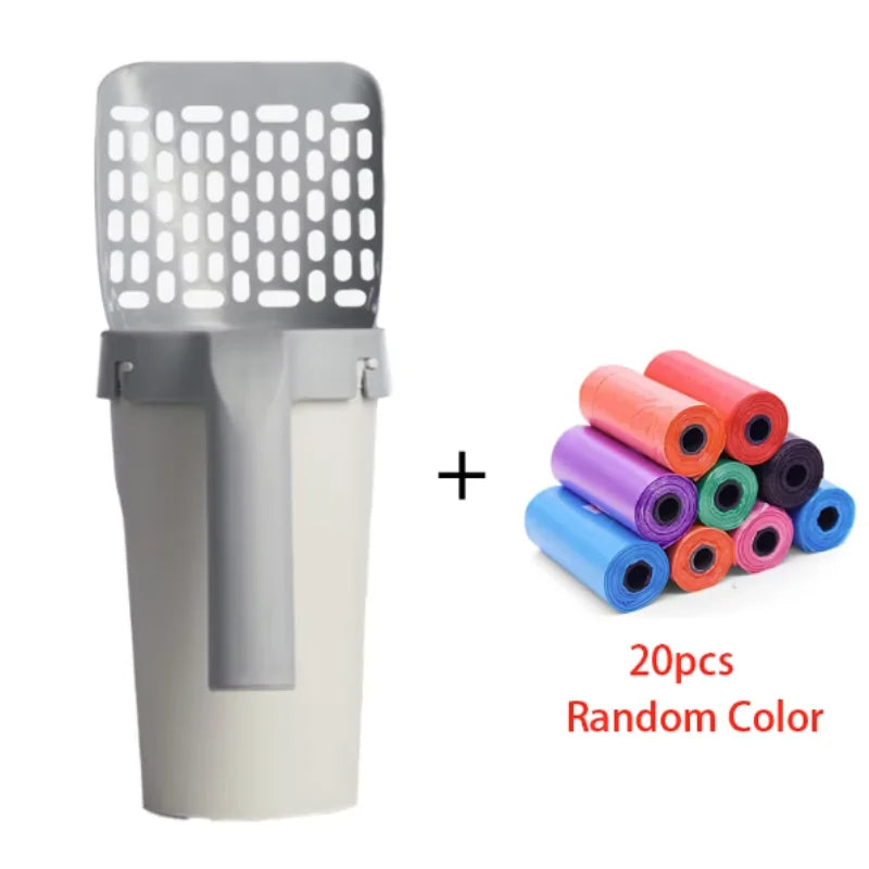 Cat Litter Shovel Scoop with Refill Bag For Pet Filter Clean Toilet Garbage Picker Cat Supplies Cat Litter Box Self Cleaning