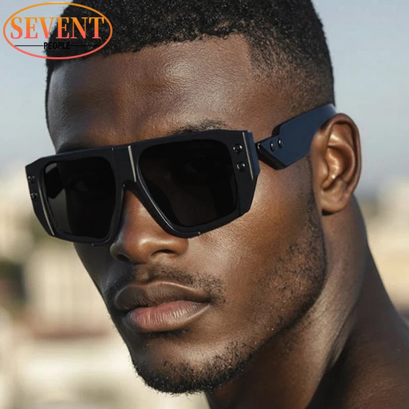 Polarized Oversized Square Sunglasses Men 2025 Luxury Brand Retro Steampunk Outdoor Sun Glasses Trendy Shield Shades UV400