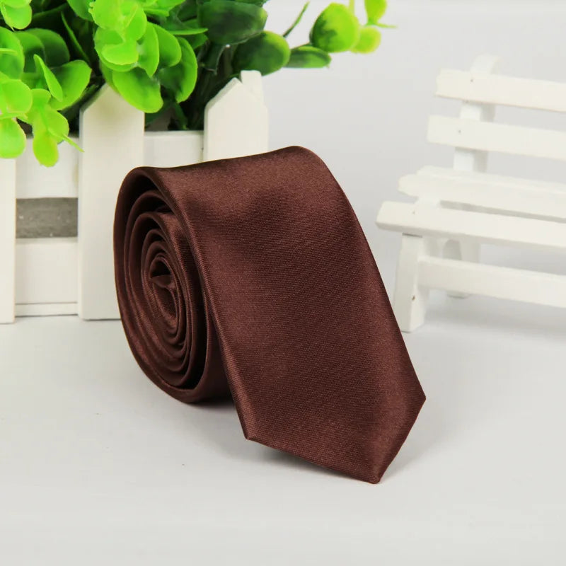 5cm Men tie silk polyester necktie classic formal solid plain pink black sage wedding party gift Slim Skinny women tie  cravatte