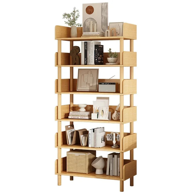 Modern Office Staggered 6-Shelf Luke Bookcase Storage Shelves  Kids Bookshelf Bookcase Display Libreria Mobile Library Furniture