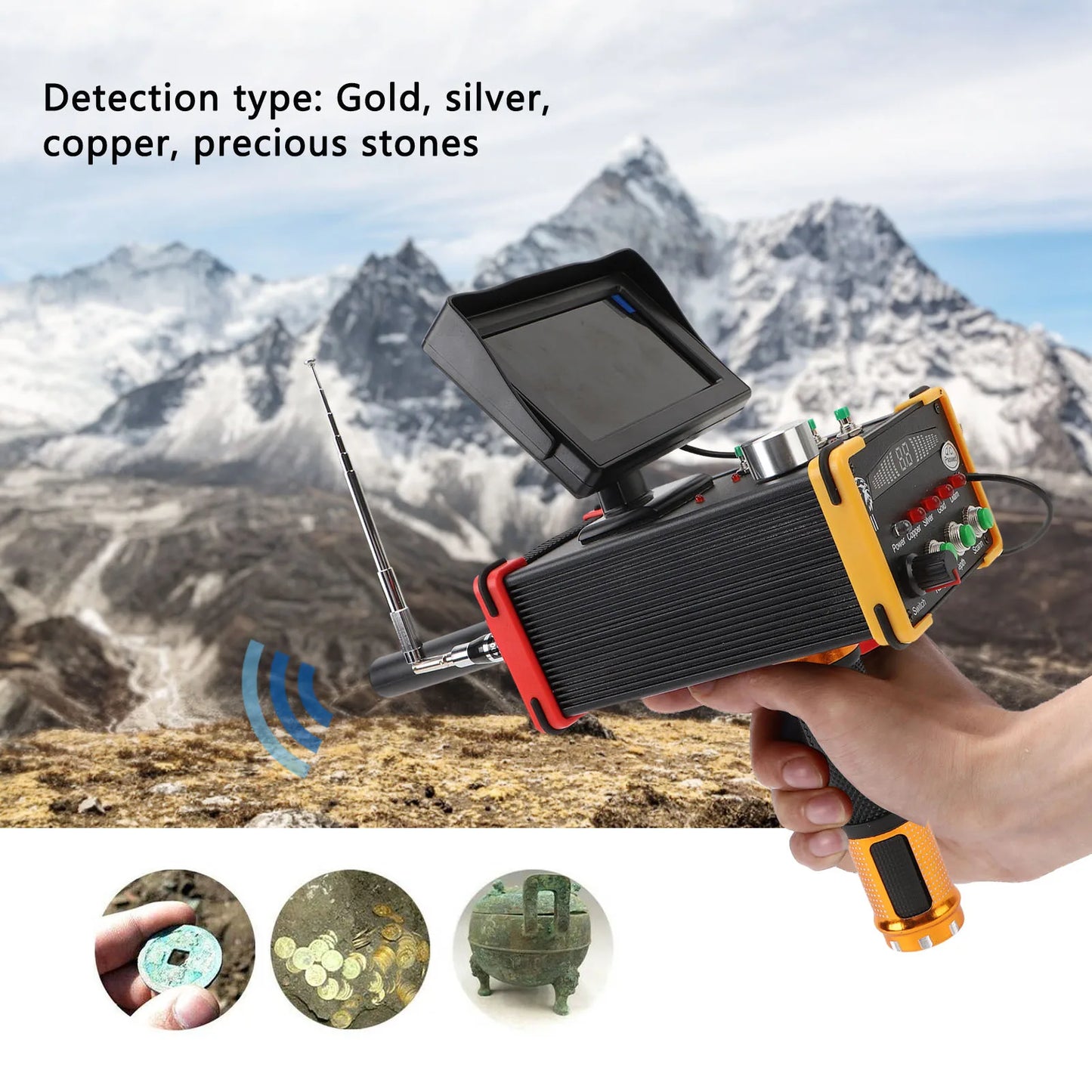 Metal Detector 15m Depth 1000m Underground Metal Scanner built inDisplay Screen High Accuracy Gold Silver Copper Locator